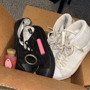 Stylish Black high tops and white nike dunks